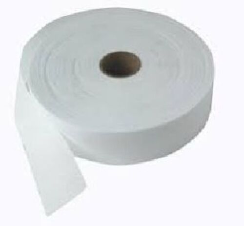 Shirt Interlining - Round Shape, 50 Meter Roll Length | Cotton Material, Plain Pattern, 2-4mm Thickness, Fusible Type, White Color, Collar Support Usage