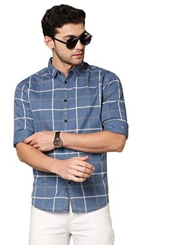 Skin Friendly And Full Sleeves Checkered Cotton Casual Shirt For Mens