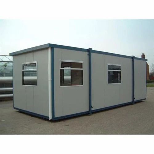 Steel Portable Cabin - Color: White And Blue