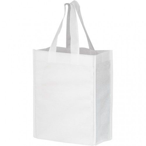 White Washable And Plain Flexiloop Handle Cotton Fabric Bag For Shopping Use