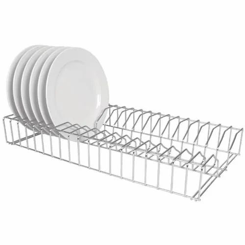 Free Standing Corrosion Resistance Polished Stainless Steel Plate Rack Height 10 Inch (In) at