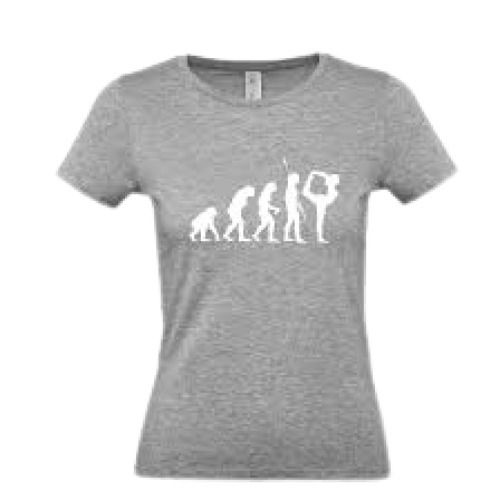 Grey Ladies Round Neck Short Sleeve Cotton T-Shirt