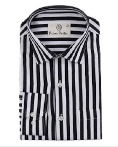 Mens Striped Casual Wear Cotton Shirt Chest Size: 33 Inch