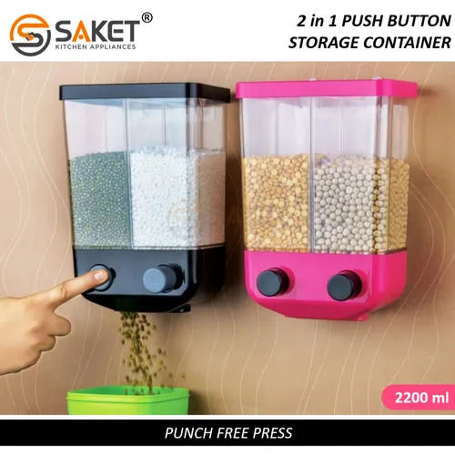 Plastic Push Button Seed Storage Container