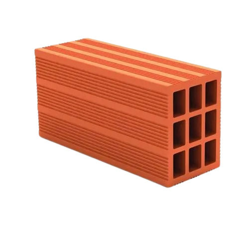 Red 10X4X5 Inches 16% Porosity High Strength Rectangular Hollow Clay Bricks