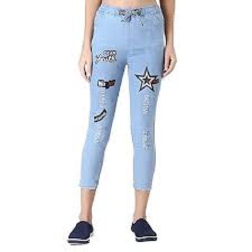 Printed Ladies Denim Jeans