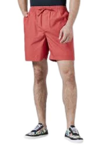 Mens Plain Red Knee Length Short Gender: Male