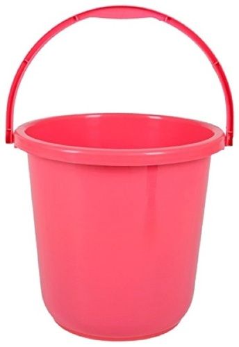 Pink Plain 15 X 12 X 15 Cm Round Shape Plastic Bucket
