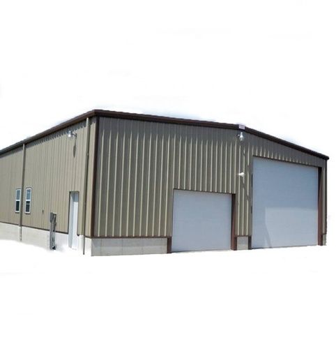 Gray Water Proof Powder Coated Polished Finish Steel Prefabricated Industrial Shed