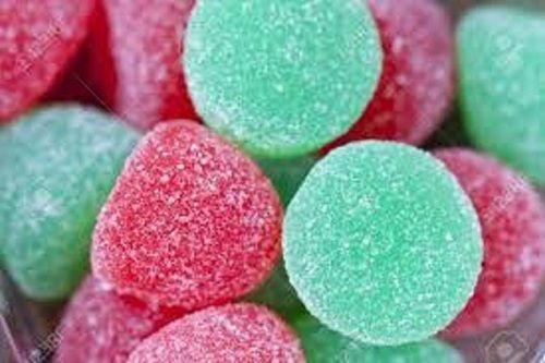 Strawberry Green With Pink Round Shape Eggless Sugar Candy