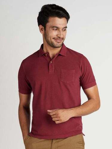 Plain Pattern And Short Sleeve Polo T Shirt