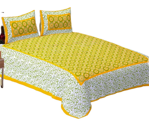 2 पिलो कवर के साथ 100% कॉटन और हवा पार होने योग्य कॉटन डबल बेडशीट