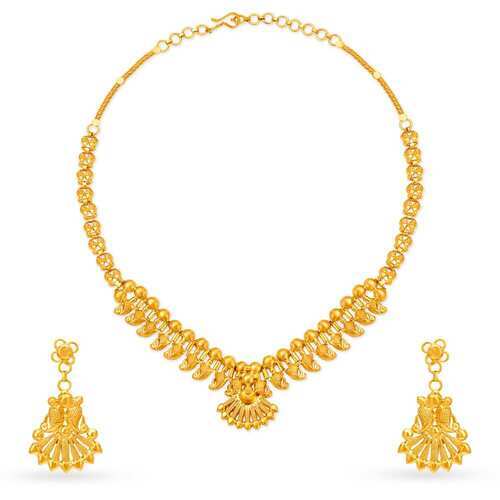 17.211Grams Necklace And Earrings Polished Yellow Gold Wedding Set Gender: Women