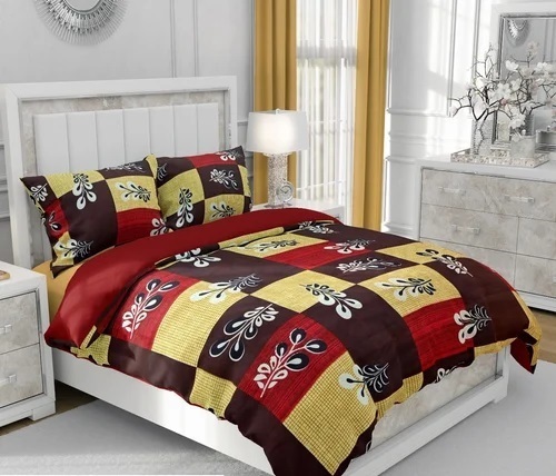 3d Block Print Bedsheet With Pillow Cover