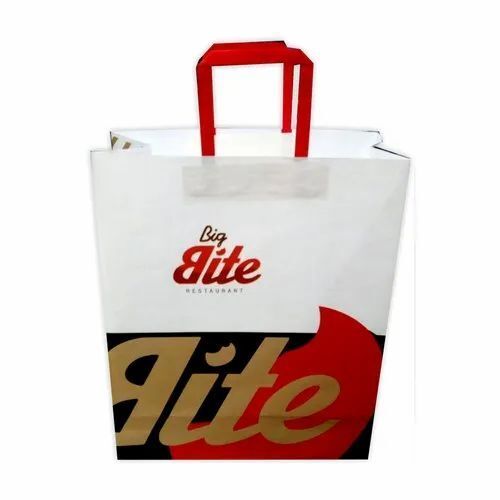 White (Base) Printed Paper Shopping Bag, Capacity: 5kg