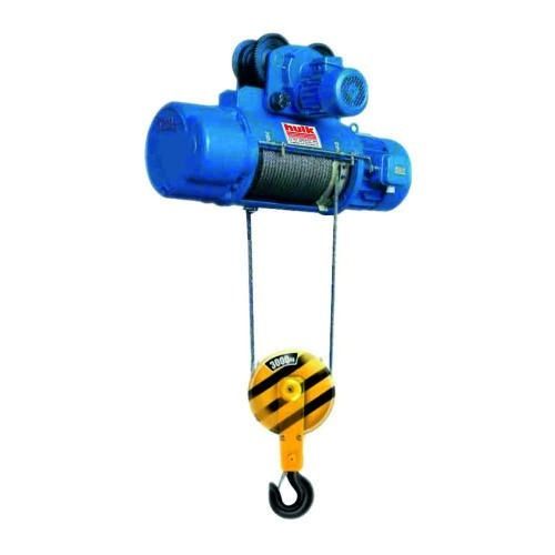 Blue 8 Mtrs/Min Lift Speed 3 Ton Lifting Single Hook Electric Wire Rope Hoist