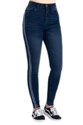 Blue Comfortable To Wear Ladies Plain Slim Fit Jeans