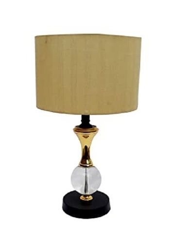 Brown Modern Style Round Shaped Glossy Acrylic Table Lamp