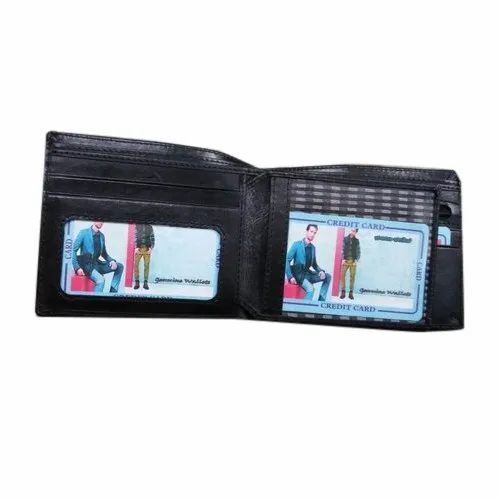 11x1x4cm Nylon Lining Foldable Leather Wallet