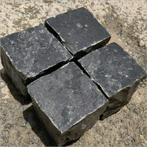 4x4 Inches Square Shape Natural Black Lime Cobblestone