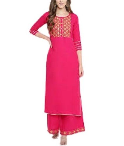 Ladies Printed 3/4Th Sleeve Cotton Kurti Bust Size: 20 Inch (In)