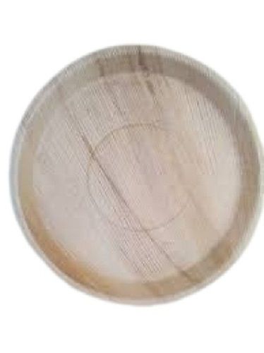 Light Brown 12 Inch Round Shape Areca Leaf Plate (25 Pieces In Packs)