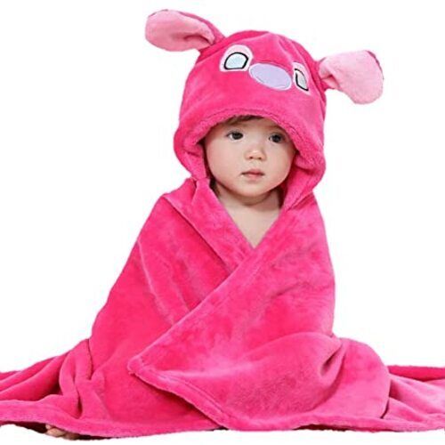 Washable And Unfadable Plain Ultra Soft Fleece Hooded Blanket