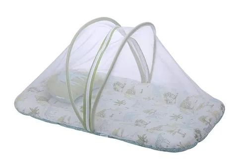 White 2 Mm Mesh Foldable And Zip Closure Cotton Mosquito Net For Baby 