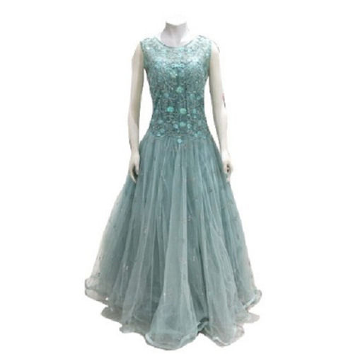 Embroidered Net Multi Color Sleeveless Gown For Girls Age Group: 15 To Above