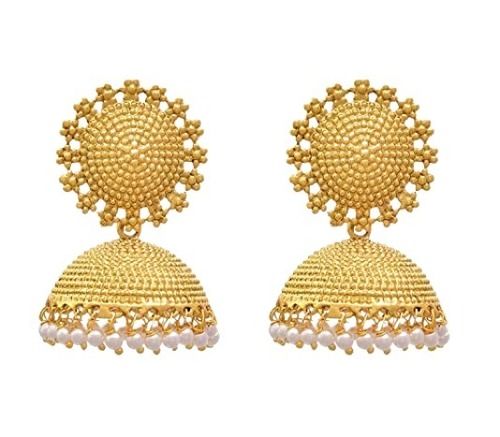 Golden Party Wear Pearl Earring Jhumka