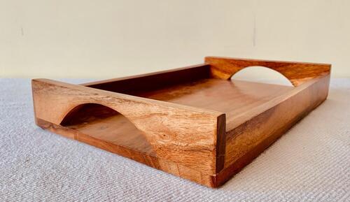 Inaithiram Strn Acacia Wood Rectangular Serving Tray 12 Inch