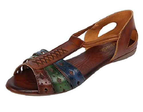Buy Brown Flat Sandals for Women by Acai Online | Ajio.com