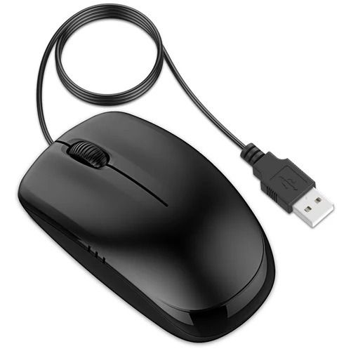 Black 1.5 Meter Wire Length Usb Interface Pvc Mouse For Computer Use