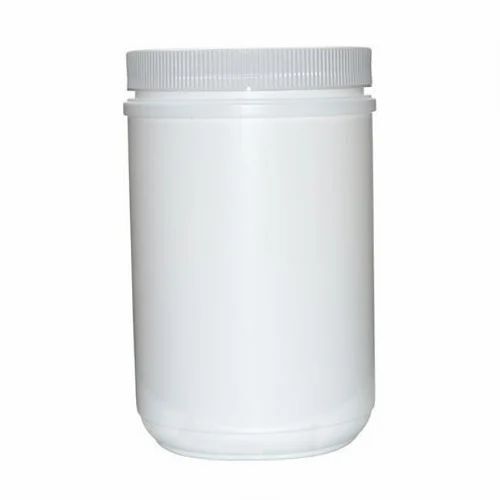 White 1 Liter Capacity 5 Inches Round Screw Cap Matte Finished Hdpe Jar