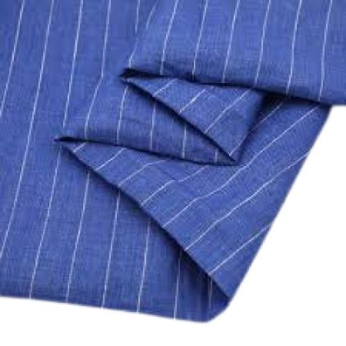 100 Percent Pure Blue Striped Linen Fabrics