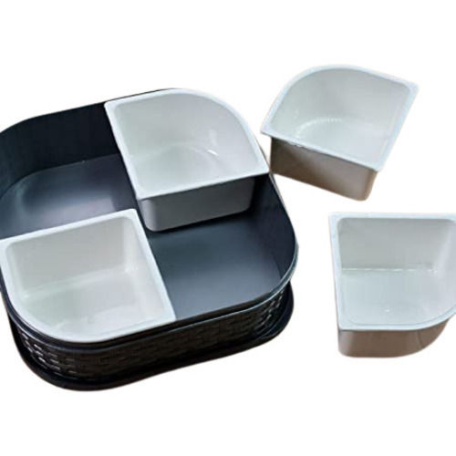 Black 12X12 Inches Square Laminated Plastic Dry Fruit Box With Lid