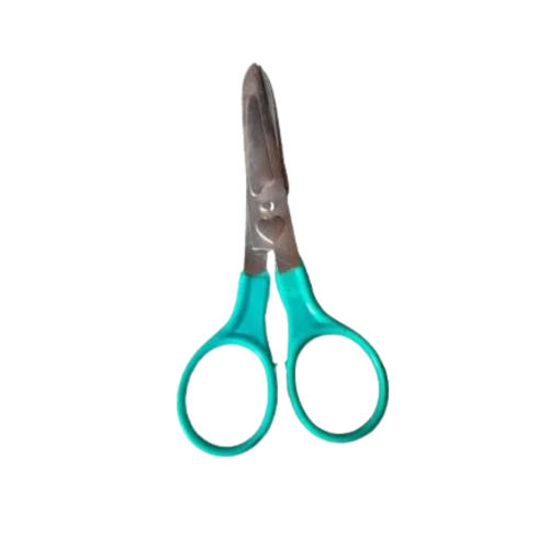 Light Blue 4 Inch Plastic Handle Right Handed Stainless Steel Scissor For Baby 