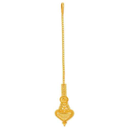 6.810Grams Party Wear Polished Yellow Gold Beaded Maang Tikka Gender: Women