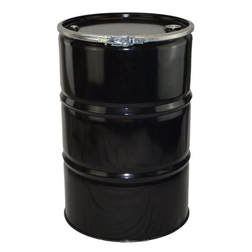 Black 60 Liter Capacity Cylindrical Paint Coated Mild Steel Open Top Drum