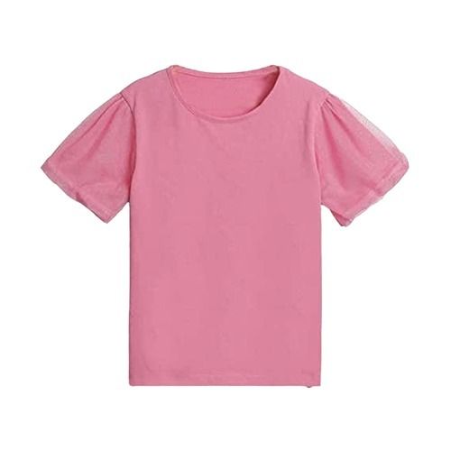 Breathable Half Sleeve Round Neck Plain Kids Cotton T Shirts  Bust Size: 36-38 Inch (In)