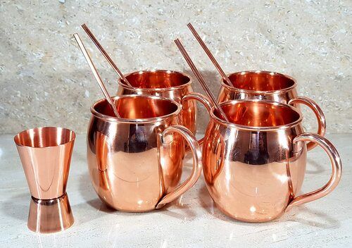 Corrosion Resistant Polished Finish Antique 100% Pure Copper Mugs