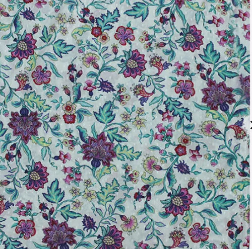 Multicolour Multi Color Floral Printed Cotton Fabric With Smooth Texture 