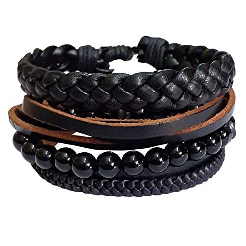 Round Adjustable Plain Modern Elegant Skin-Friendly Leather Bracelets