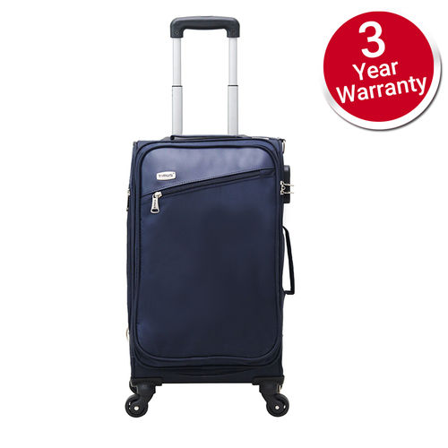 360 Degree Spinner Wheels Black Goblin Polyester Trolley Bag For Luggage  Size 54 X 40 X