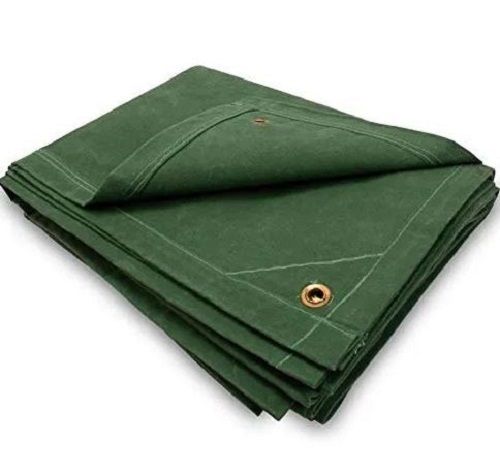 Green Woven Single Layer Plain Canvas Tarpaulin