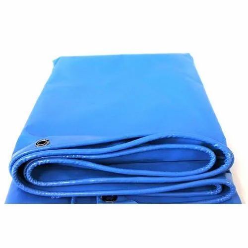 Blue 6.3 Mm Thick Matte Finished Waterproof Pvc Tarpaulin Fabric