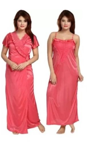 Comfortable Quick Dry And Plain Dyed Cotton Designer Nighty For Women