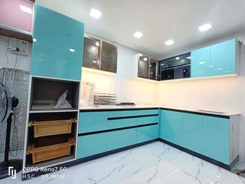 Customized L Shape Modern Modular Kitchen For Residential House By Saishree Enterprises