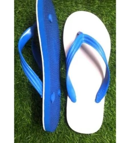 Daily Wear Unisex White Blue Eva Rubber Slipper