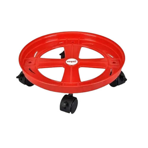 Red And Black Round Durable Plastic Gas Cylinder Trolley For Kitchen Use